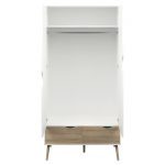 Pictures of Tvilum Diana 2 Drawer and 2 Door Wardrobe in White and Oak white wardrobe with drawers