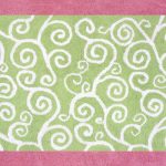 Beautiful Pink u0026 Green Scroll Print Rug - Kids Accent Floor Area Rug for pink and green rugs for girls room