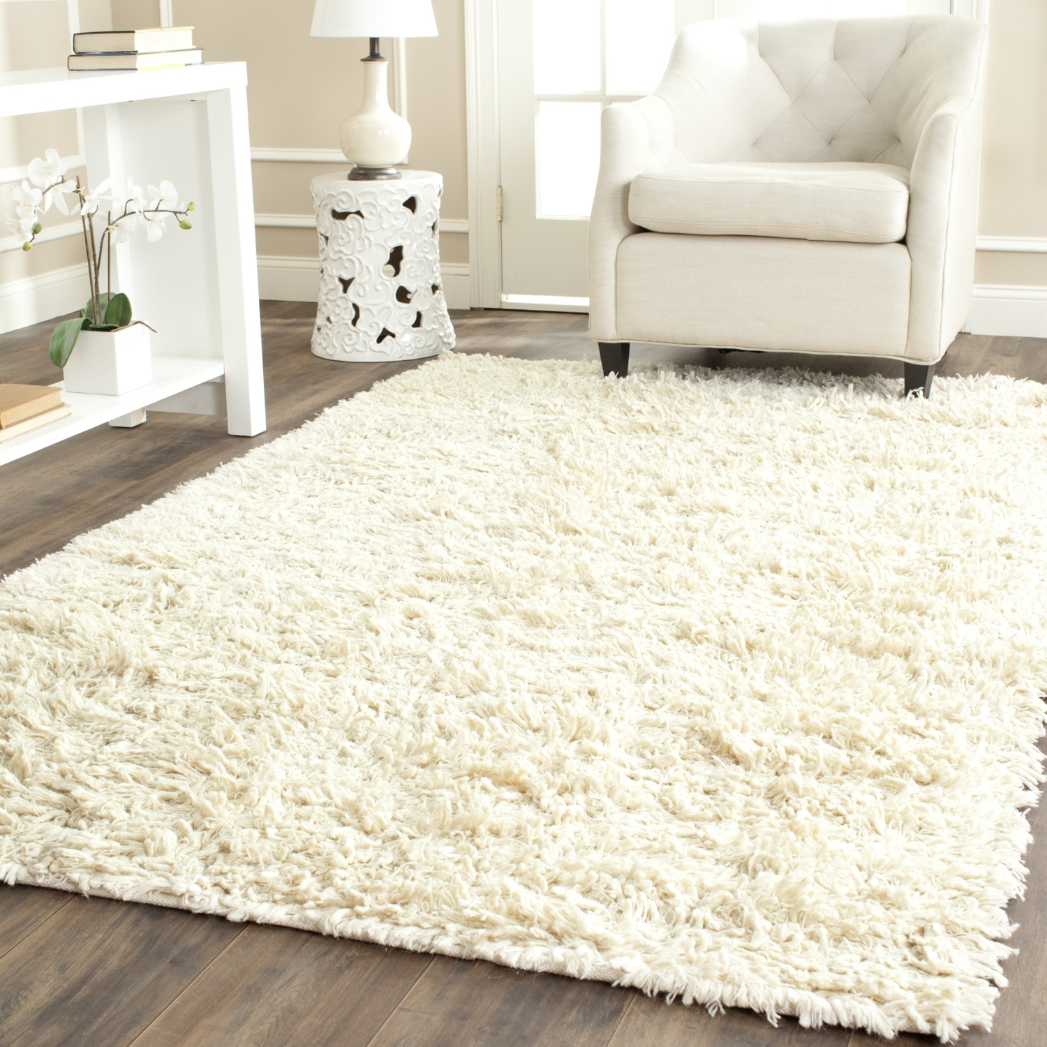 Beautiful Safavieh-Hand-Tufted-IVORY-Plush-Shag-Wool-Area- plush area rugs