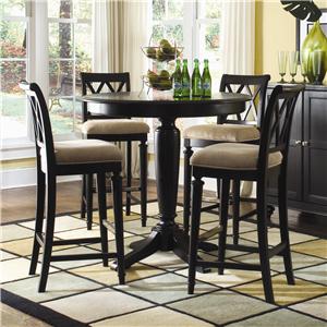 Popular American Drew Camden - Dark Bar Height Pedestal Table with Stools bar height pub table sets