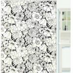 Popular Black and White Floral Shower Curtain black and white floral shower curtain