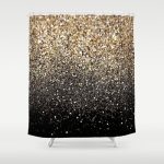 Popular Black u0026 Gold Sparkle Shower Curtain black and gold shower curtain