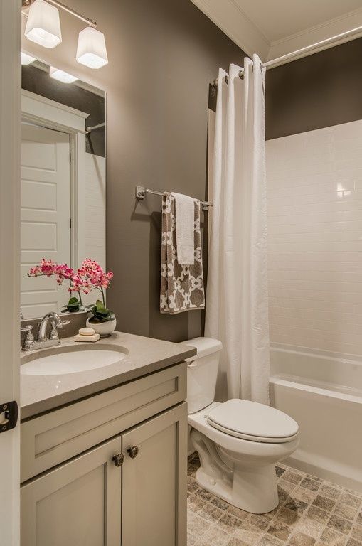 Popular Contemporary Full Bathroom with Flat panel cabinets, limestone tile floors,  Slate, paint colors for bathrooms