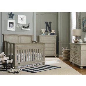 Popular Dolce Babi Naples 3 Piece Full Panel Nursery Set in Grey Satin grey nursery furniture sets