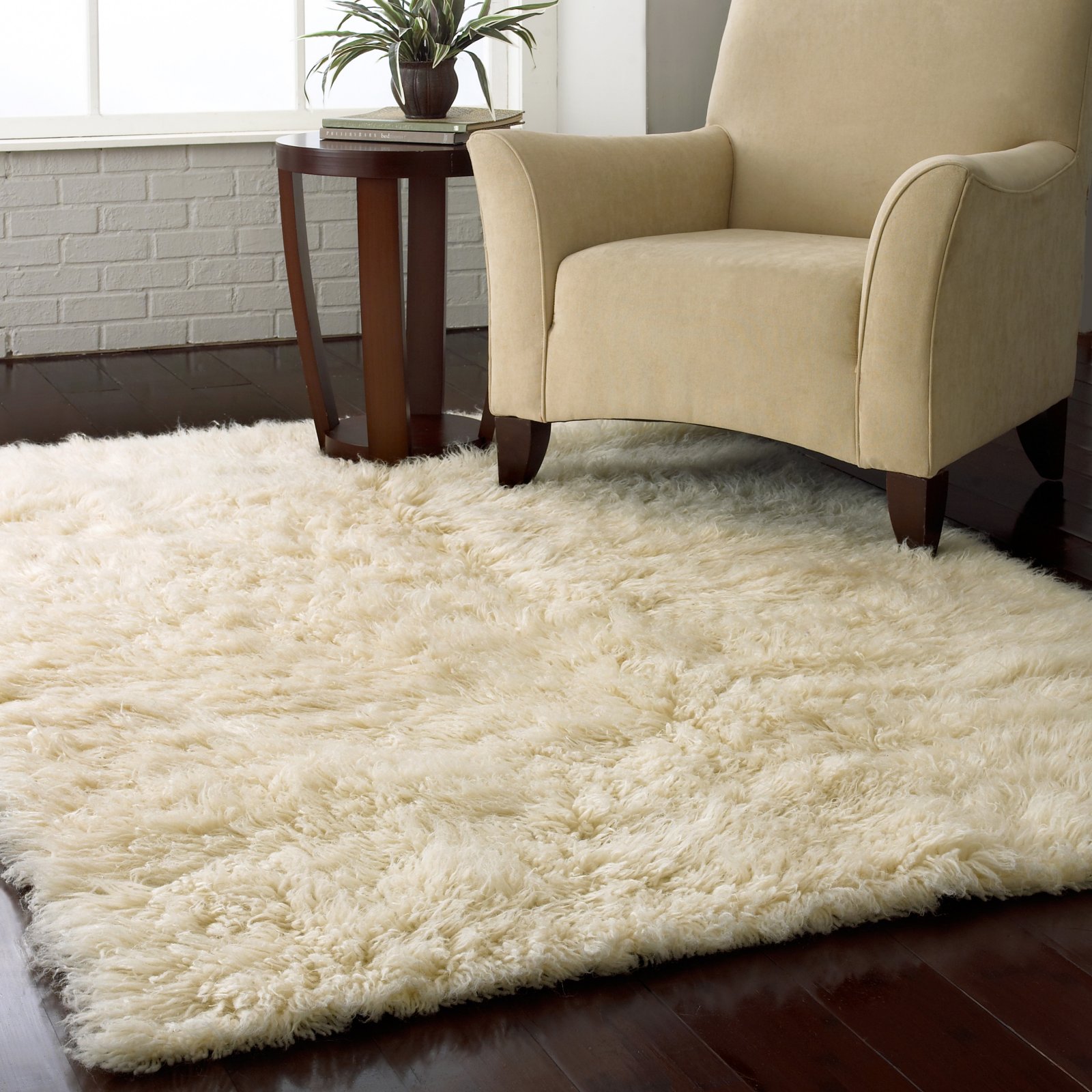 Popular Flokati Shag Rug - Natural plush area rugs for living room