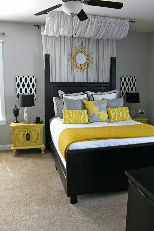 Popular gray black and yellow bedroom color scheme black gray and white bedrooms