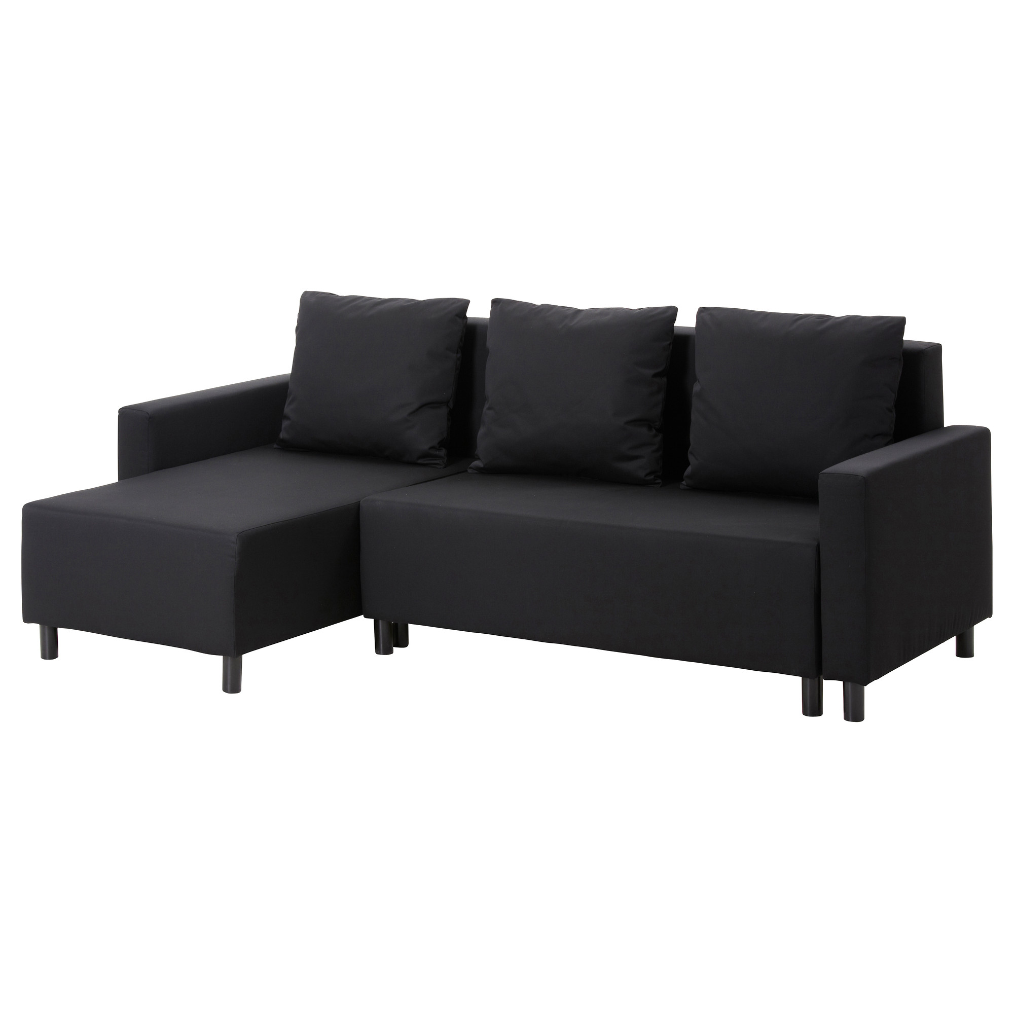 Popular LUGNVIK sleeper sectional, 3-seat, Granån black Width: 87 3/4 sofa bed with storage