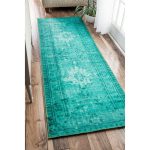 Popular nuLOOM Vintage Inspired Adileh Overdyed Turquoise Runner Rug (2u00278 x 8u0027) by turquoise kitchen rugs