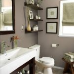 Pictures of Bathroom vanity, shelves and beige/grey color scheme. More bath ideas here: popular paint colors for bathrooms