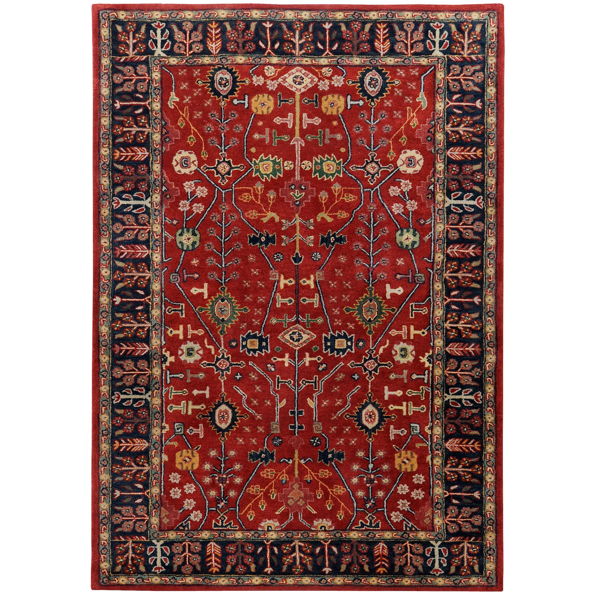 Popular Surya Ancient Treasures Red / Navy Oriental Rug - A135 red persian rug