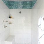 Popular wide turquoise glass tile border in the shower border tiles for bathrooms