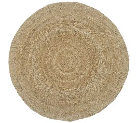 Simple Border Round Jute Rug - Sand | Pottery Barn round jute rug