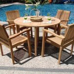 Simple Modern Wood Garden Furniture With Round Table And Teak Chairs By President round wooden garden table and chairs