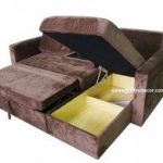 Cute Chocolate Sectional Sofa Bed with Storage Chaise Couch Sleeper Futon sectional sofa bed with storage