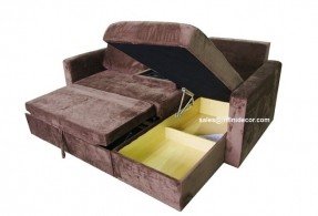 Cute Chocolate Sectional Sofa Bed with Storage Chaise Couch Sleeper Futon sectional sofa bed with storage