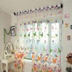 Simple Butterfly Printed Sheer Window Curtains Tulle Door Window Screen sheer butterfly curtains
