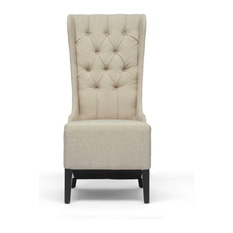Simple Baxton Studio - Vincent Linen Accent Chair, Beige - Armchairs And Accent modern wingback chair