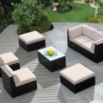 Simple Genuine Ohana Outdoor Wicker Furniture 7pc Couch Set With Beige Cushion wicker outdoor furniture sets