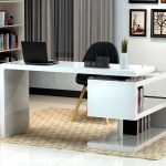 Cool Stunning modern home office desks with unique white glossy desk plus open small office desks for home