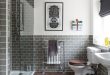 Stunning bathroom color trends pedestal sink dark wood floor shower tub glass door wood flooring bathroom