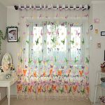 Stunning Butterfly Printed Sheer Window Curtains Tulle Door Window Screen sheer butterfly curtains