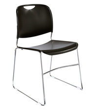 Stunning Hi-Tech Ultra Compact Black Plastic Stack Chair By National Public Seating, plastic stacking chairs