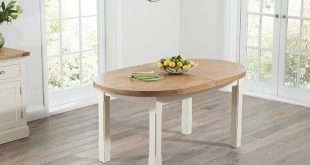 Stunning Mark Harris Cheyenne Oak and Cream Oval Extending Dining Set with 6 oval extending dining table