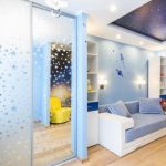 Stunning Mirrored closet doors with stars and night sky ceiling design cool kids rooms decorating ideas