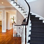 Stunning monochrome wool carpet runner is a great addition to a black and white black and white stair runner