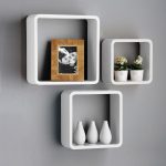 Stunning New Set Of 3 White u0026 Black Square Floating Cube Wall Storage wall storage shelves