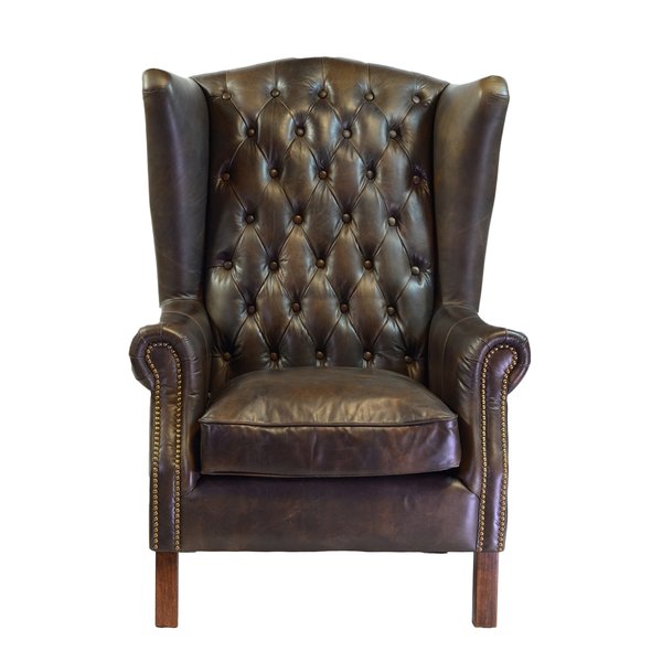 Stunning Old World Antique Leather Wingback Chair leather wing back chair