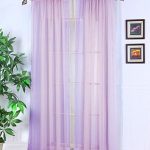 Stunning Qutain Linen Solid Viole Sheer Curtain Window Panel Drapes Set of Two (2) lilac sheer curtains