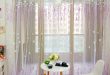 Stunning Romantic Purple Floral Pattern White Sheer Curtains floral pattern curtains