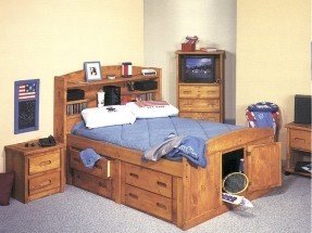 Stunning Solid pine Full captainu0027s bed with bookcase headboard and 4 full storage bed with bookcase headboard