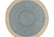 Stunning SPO Bordered Round Jute Rug, 6u0027 Round, Blue Sage round jute rug