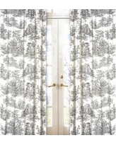 Stunning Sweet Jojo Designs Black and Cream 84-inch Window Treatment Curtain Panel  Pair blue toile curtains