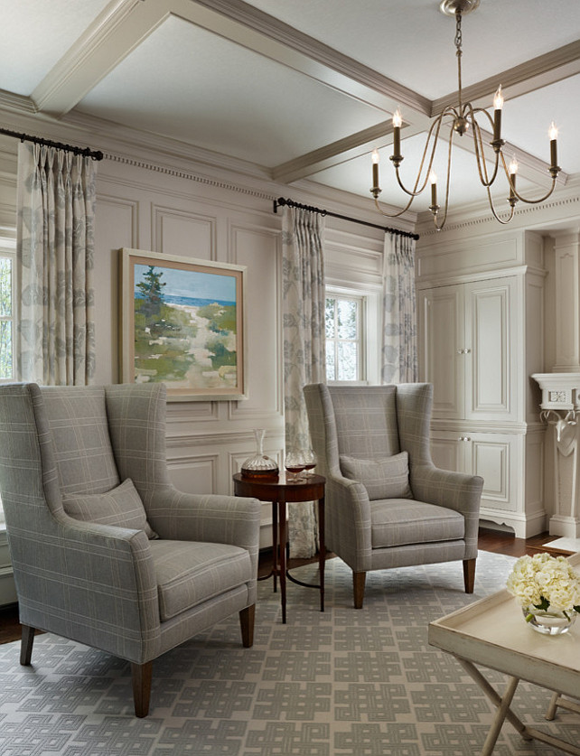 Stunning This den feels elegant ... elegant coastal living rooms