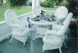 Stunning Victorian Wicker Dining Set of 5 white wicker furniture