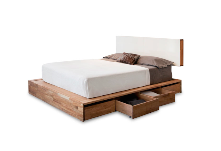 Stylish Above: Mash Studiosu0027 LAX Platform Bed with Storage has an English walnut platform bed frame with storage