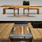Stylish all-wooden-colorful-dining-table space saving extending dining table