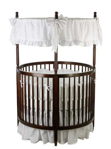 Stylish Circular design on this crib from Dream On Me allows for high visibility round baby cribs