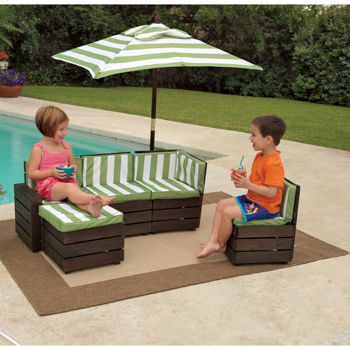 Stylish Costco: KidKraft® - Outdoor Sectional The kids want this for the pool Nana kids outdoor furniture table and chairs