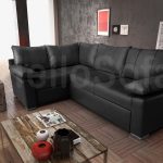 Stylish Gallery Of Fancy Real Leather Corner Sofa Bed With Storage 55 About Remodel black leather corner sofa bed