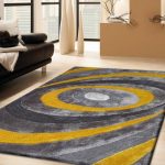 Stylish Handmade Gray u0026 Yellow 3 Dimensional Shag Area Rug with Hand Carved Design plush area rugs for living room