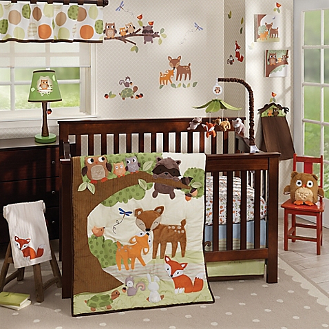 Stylish image of Lambs u0026 Ivy® Woodland Tales Crib Bedding Collection nursery bedding sets