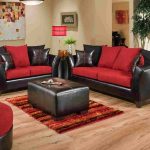 Stylish Jefferson Black/Red Sofa u0026 Love Set red sofa set