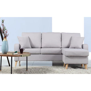 Stylish Mid-Century Modern Small Space Sectional Sofa with Reversible Chase modern sectional sofas