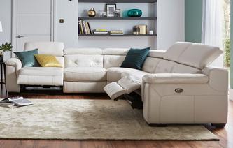 Stylish multibuysaving Torino Option C 2 Corner 2 Electric Recliner Sofa New Club leather corner recliner sofa