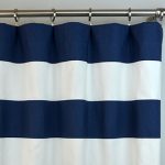 Stylish Navy Blue White Cabana Horizontal Stripe Curtains - Rod Pocket - 84 96 navy blue and white striped curtains