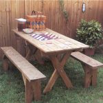 Stylish Picnic Table and Benches, Outdoor Wood Plans, IMMEDIATE DOWNLOAD outdoor wooden tables and benches